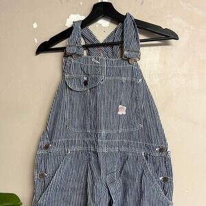 Vintage 40s Drum Major WW2 Era Hickory Striped Denim Overalls Mens 34x31 Rare